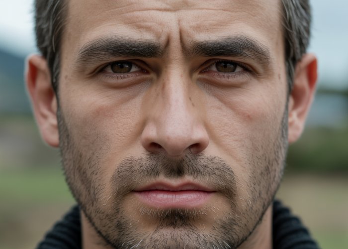 Close-up portrait showcasing the distinct Basque facial features of a person.