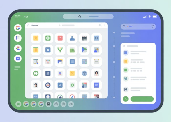 Desktop and mobile operating systems displaying similar icons and settings menus, highlighting common functionality.
