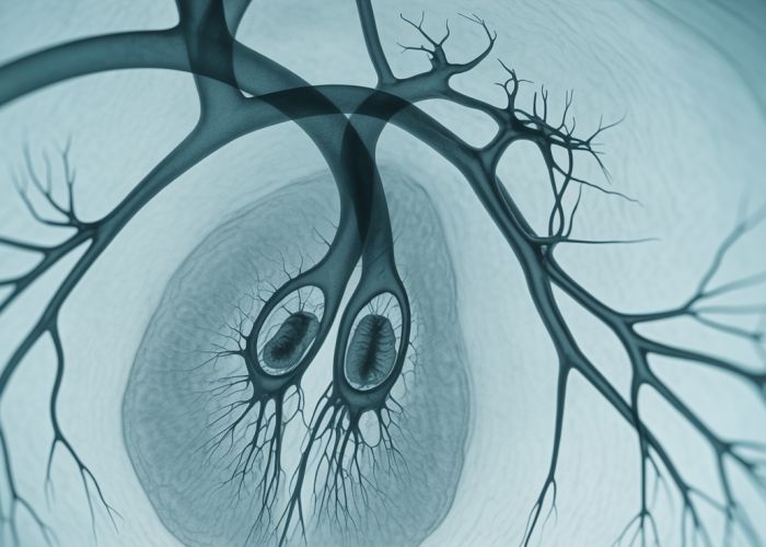 Angiogram showing an enlarged coronary sinus, a heart condition indicator.