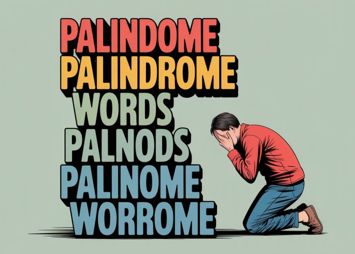 Person afraid of a stack of palindrome words.