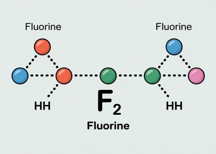 Lewis dot structure of fluorine molecule (F2)