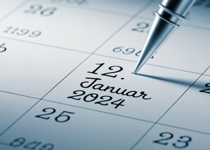 Handwritten calendar showing a date in German format: day. month year.