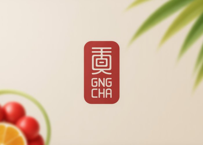 Close-up of the Gong Cha logo, a stylized tea cup and the words 'Gong Cha'.