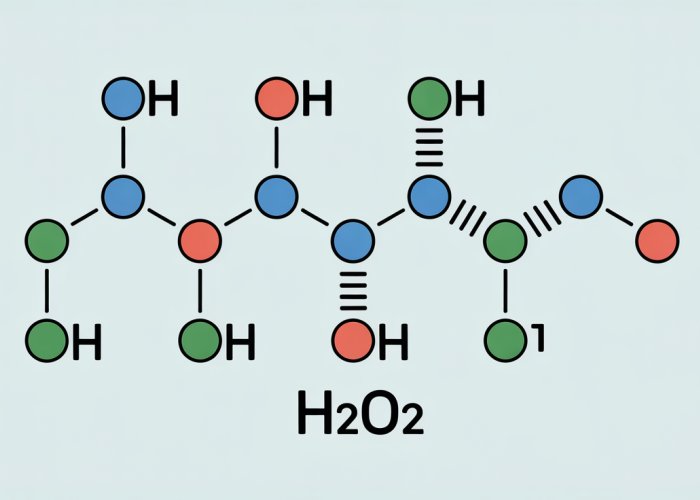 Lewis structure diagram of Hydrogen Peroxide (H2O2)