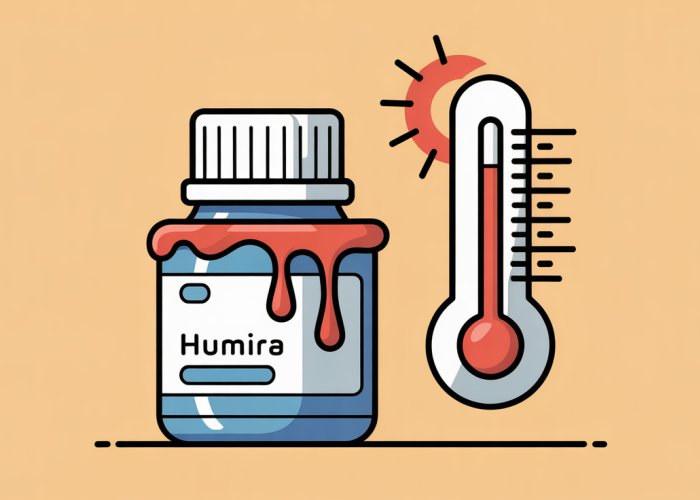 Humira pen exposed to heat, indicating potential damage and loss of efficacy.