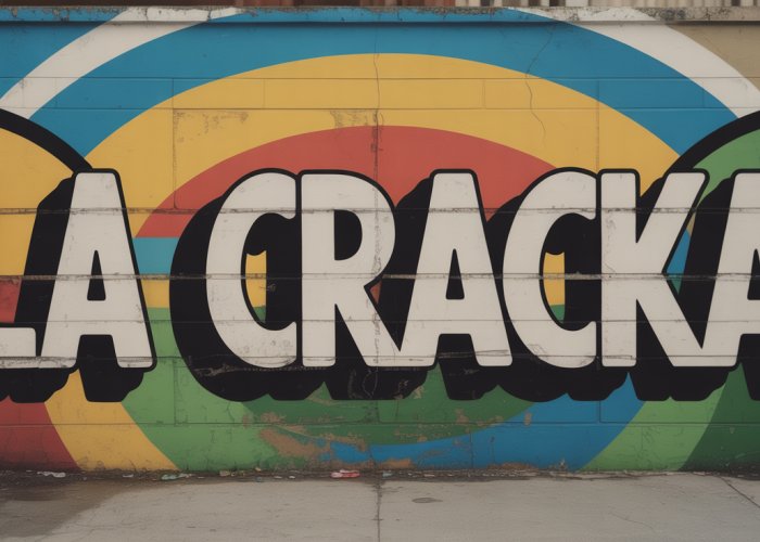 Faded street art mural of 'La Cracka' in an urban landscape, evoking a sense of loss and remembrance.