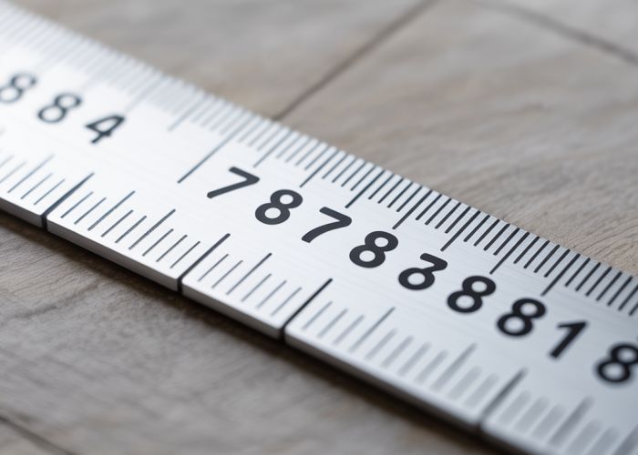 Microsoft Word ruler with degree markings for precise alignment.