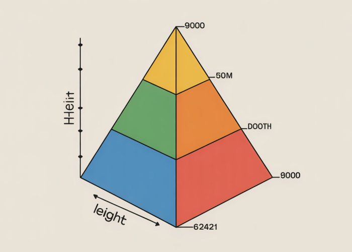 Diagram of a prism showing the height as the perpendicular distance between the bases.