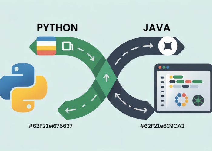 Diagram showing the interoperability between Python and Java, highlighting tools like Jython, JPype, and gRPC for seamless integration.