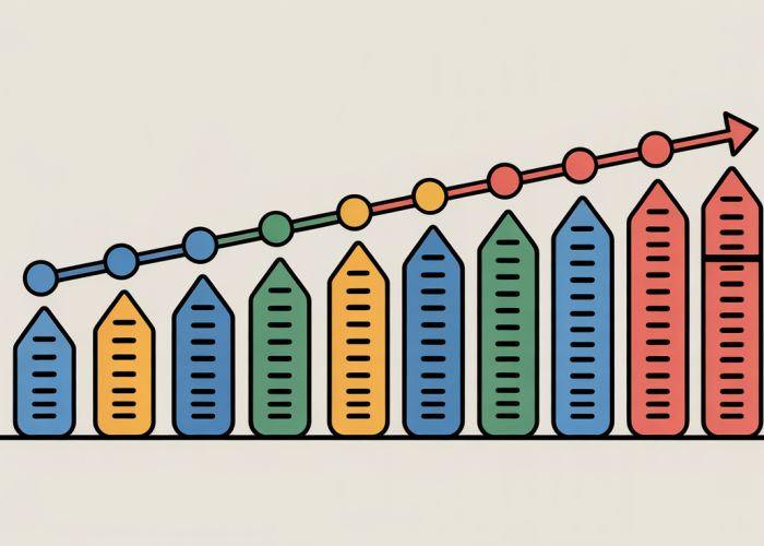 Vector graphic illustrating the reordering of data points in R.