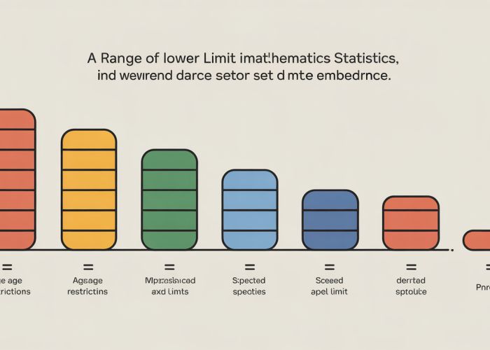 Infographic explaining range lower limit with examples like age restrictions and speed limits.