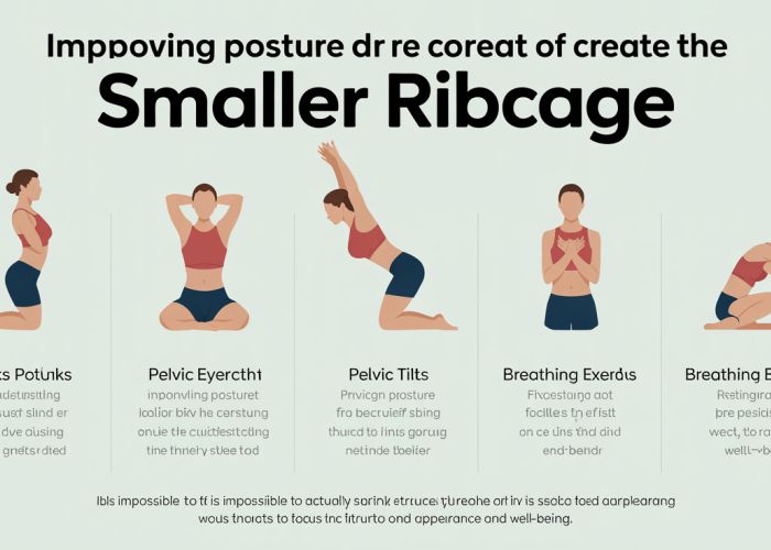 Infographic: How to Create the Illusion of a Smaller Ribcage Through Posture and Core Exercises