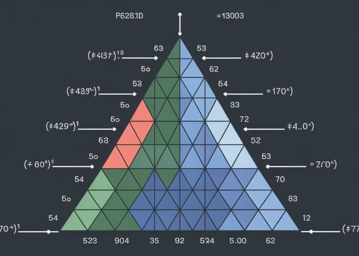 Triangular matrix with highlighted diagonal elements representing the determinant calculation.