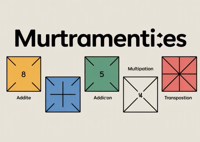 Colorful diagram illustrating matrix addition and multiplication, showcasing the different dimensions and elements involved.