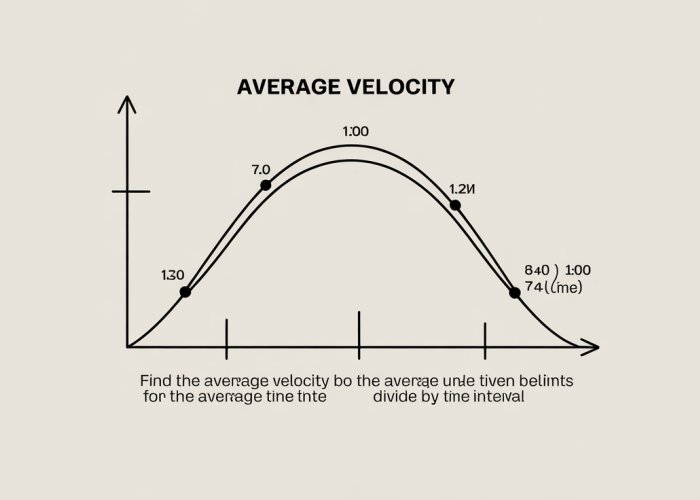 Time-velocity graph showing how to calculate average velocity.
