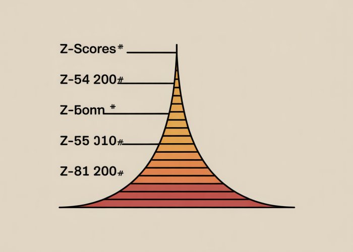 Bell curve diagram illustrating the normal distribution with marked mean, standard deviation, and shaded area representing probability.