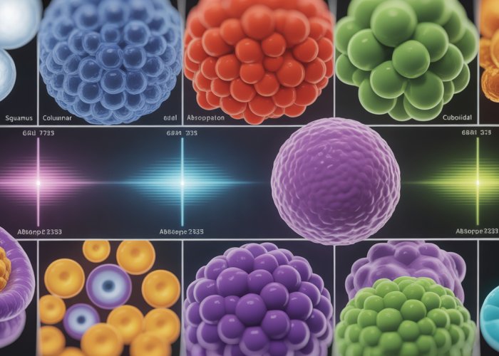 Microscopic view of cells with different shapes, illustrating how cell shape affects their ability to absorb nutrients and other substances.