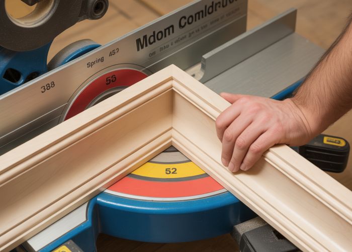 Crown Moulding Angle Chart for Inside and Outside Corners on Miter Saw