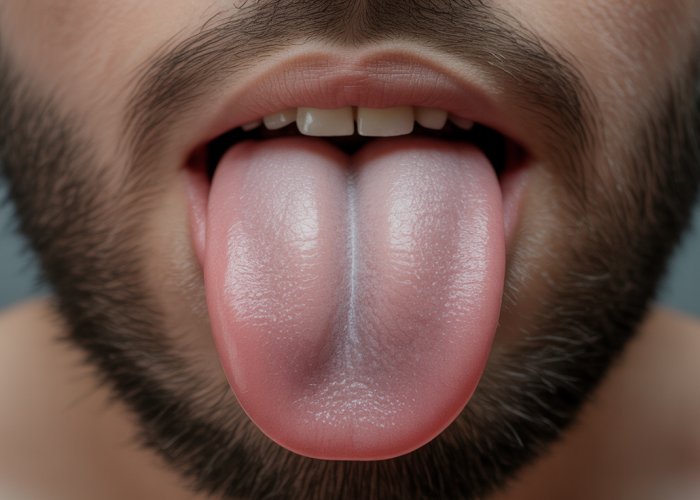 Close-up of a lint roller, its slightly sticky surface resembling the texture of a tongue.