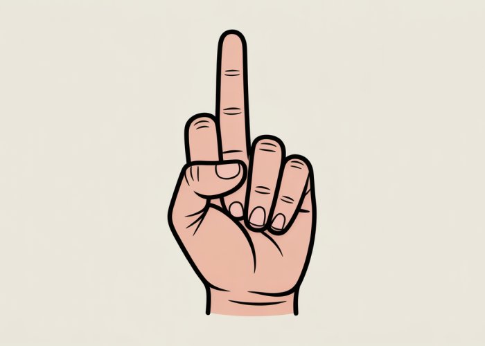 Easy step-by-step drawing tutorial: How to draw a simple middle finger.