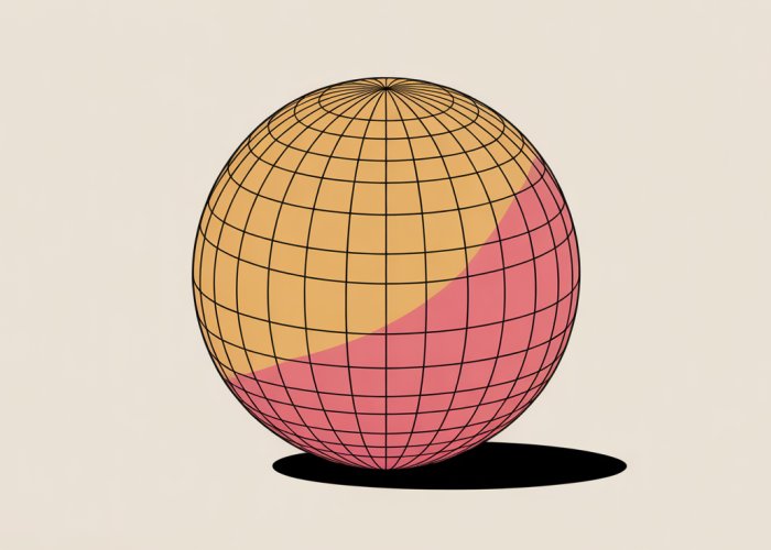 Illustration of an n-dimensional sphere with labeled radial distance 'r' and a differential element 'dV'.