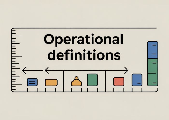 Visual representation of operational definitions: breaking down complex concepts into measurable steps for clarity and consistency.