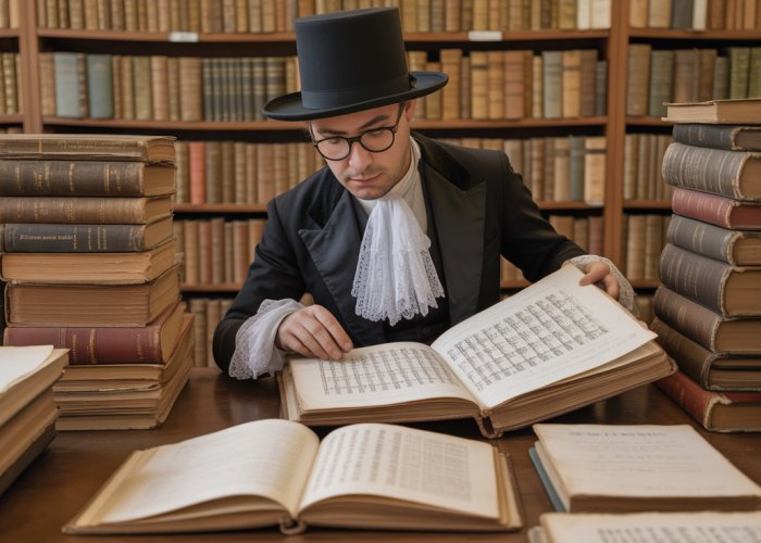 Scholar researching Pierre Beauchamp's dance theory at the Bibliothèque nationale de France